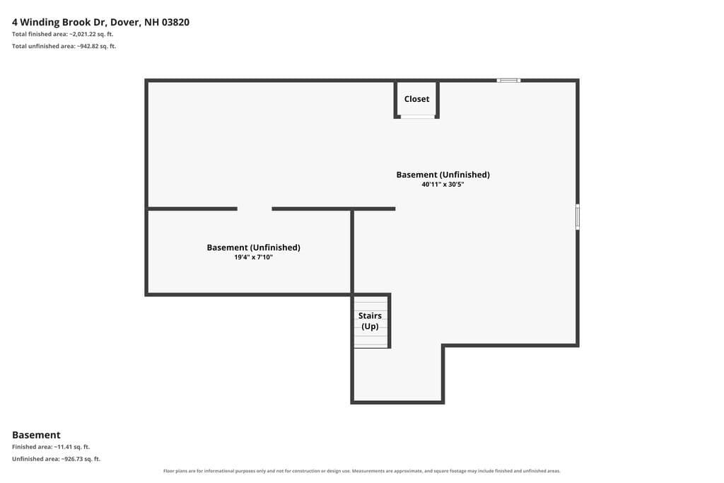 Basement plan, unfinished